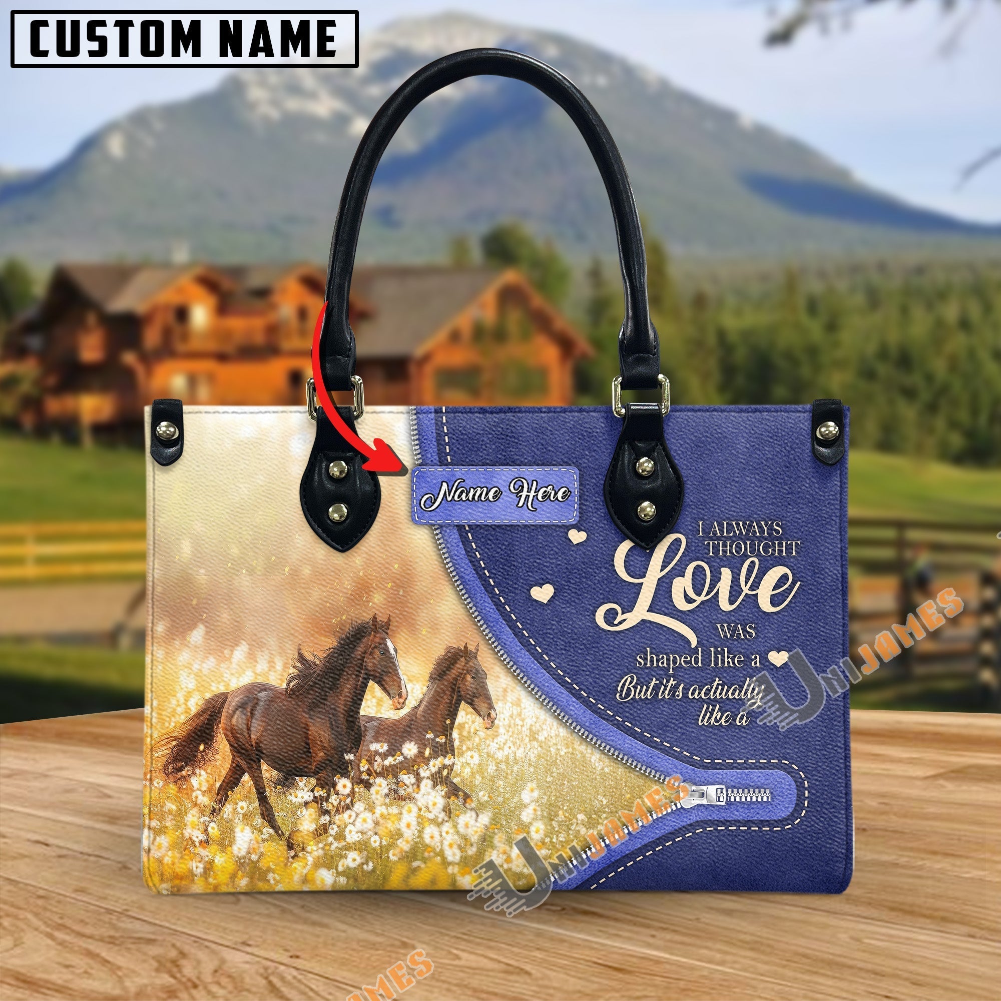 Horses I Always Thought Love Personalized Leather Bag
