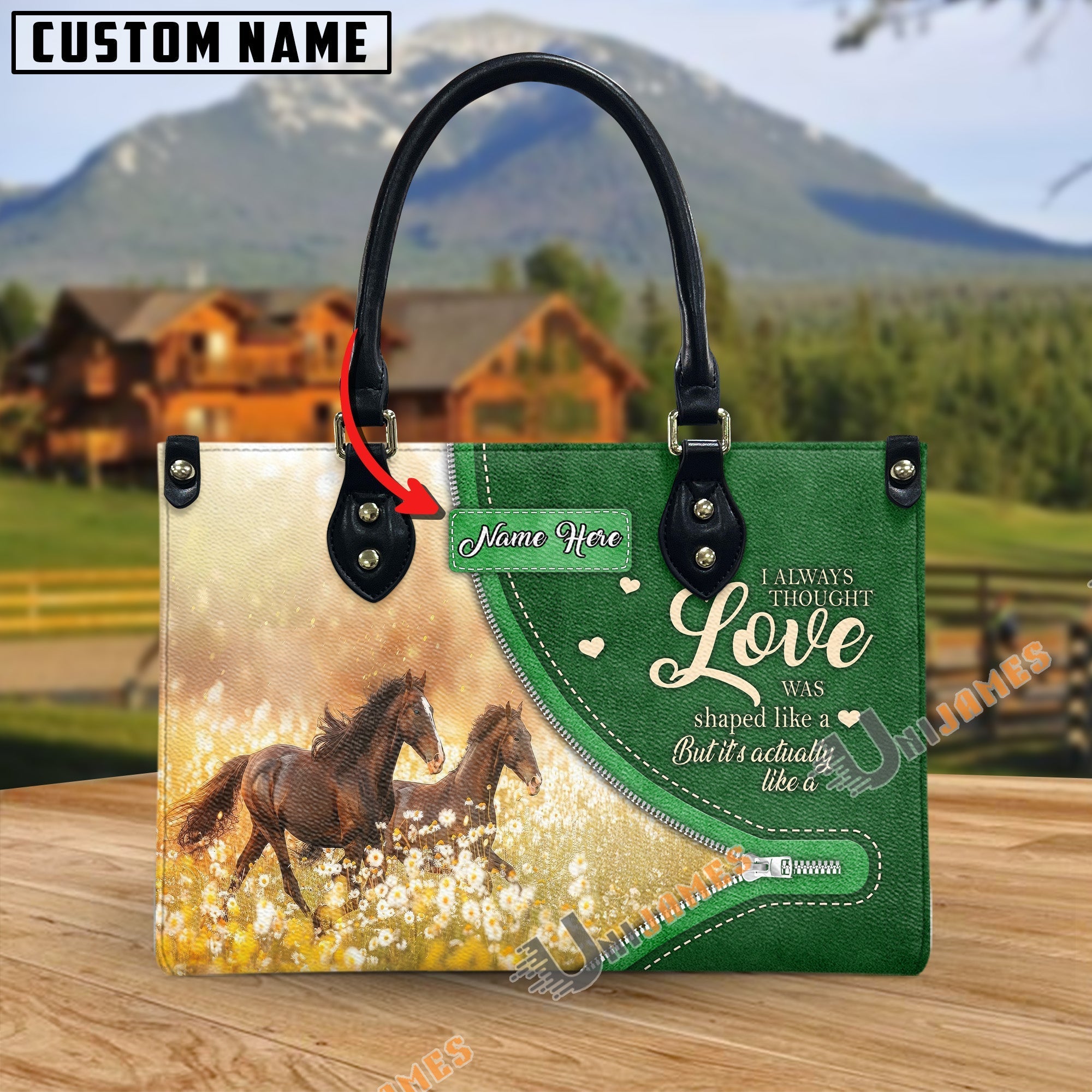 Horses I Always Thought Love Personalized Leather Bag