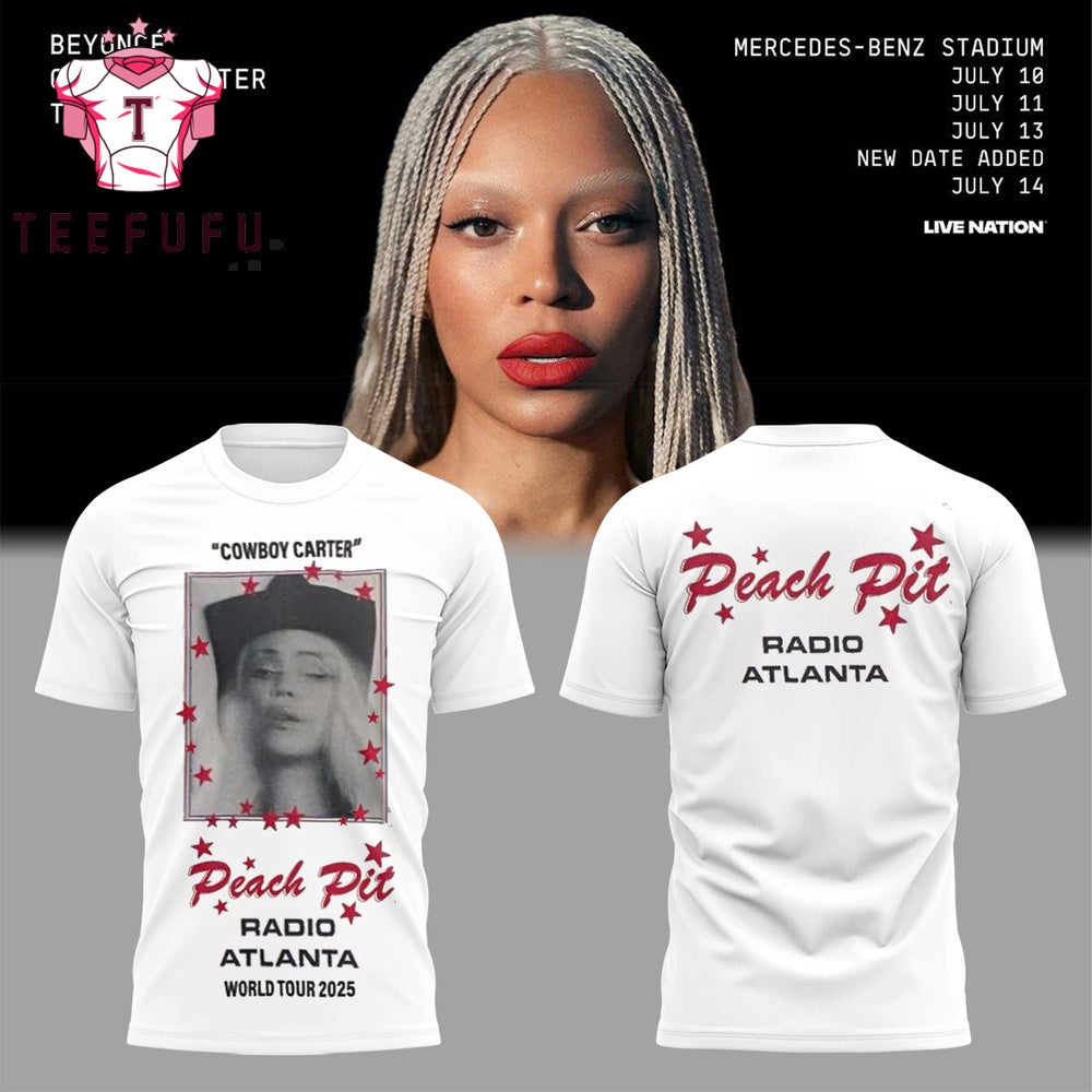 Beyonce Cowboy Carter Tour x Atlanta 2025 White T Shirt
