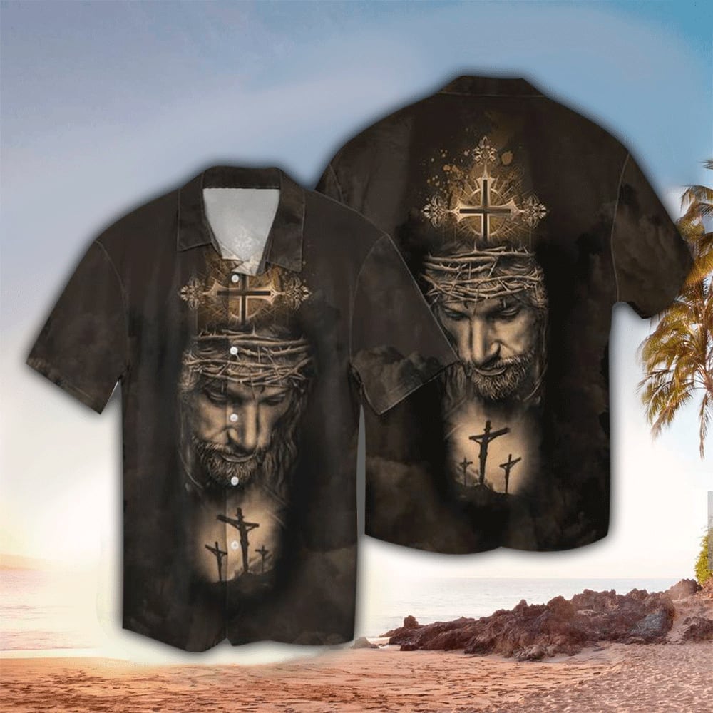Christian Jesus Don't Be Afraid Just Have Faith Dark Brown Hawaiian Shirt - Christian Hawaiian Shirts For Men & Women