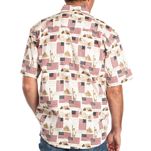 Men's Liberty Flag Button Down Shirt For Men
