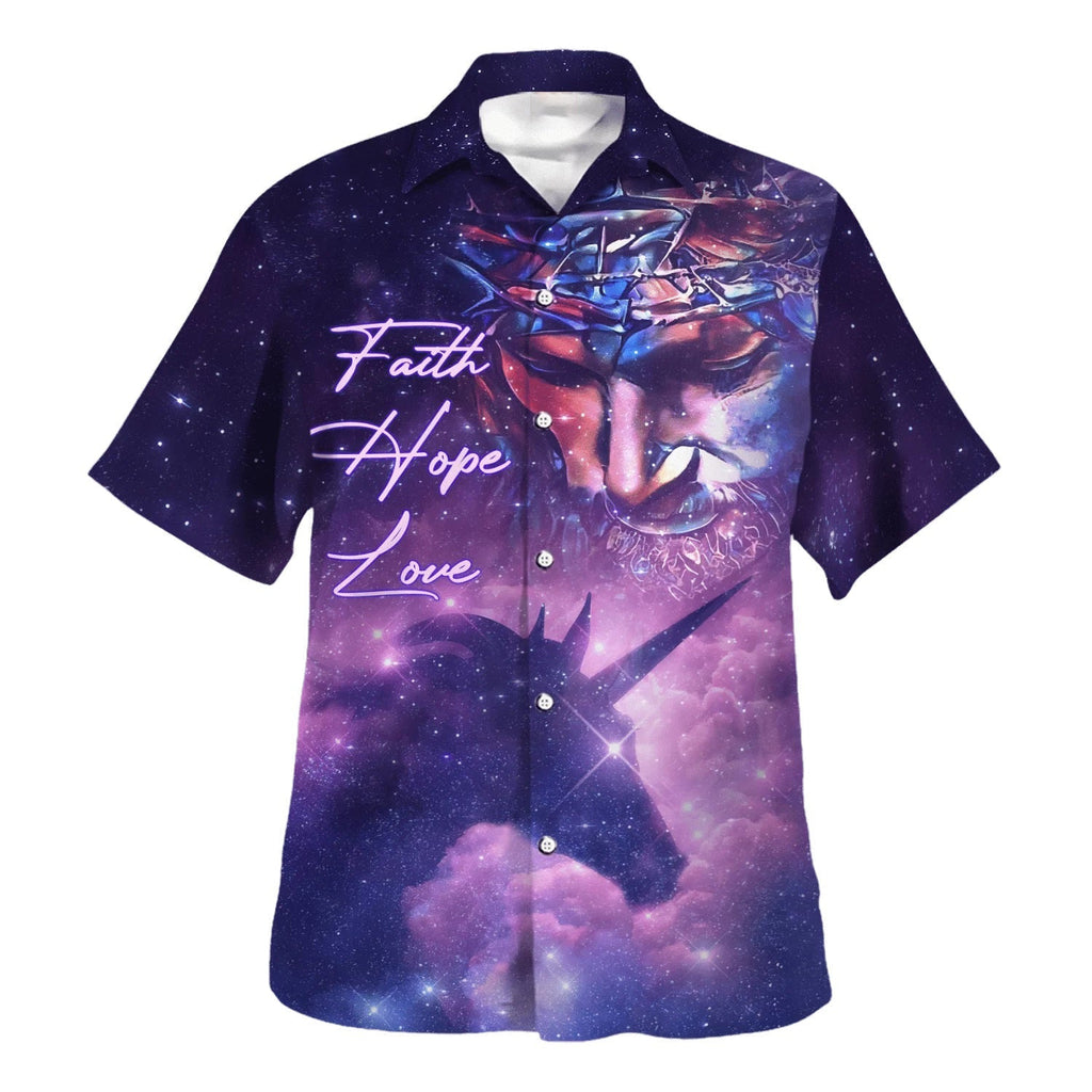Faith Hope Love Jesus Hawaiian Shirt - Christian Hawaiian Shirt - Best Hawaiian Shirts