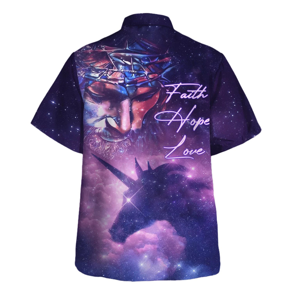 Faith Hope Love Jesus Hawaiian Shirt - Christian Hawaiian Shirt - Best Hawaiian Shirts