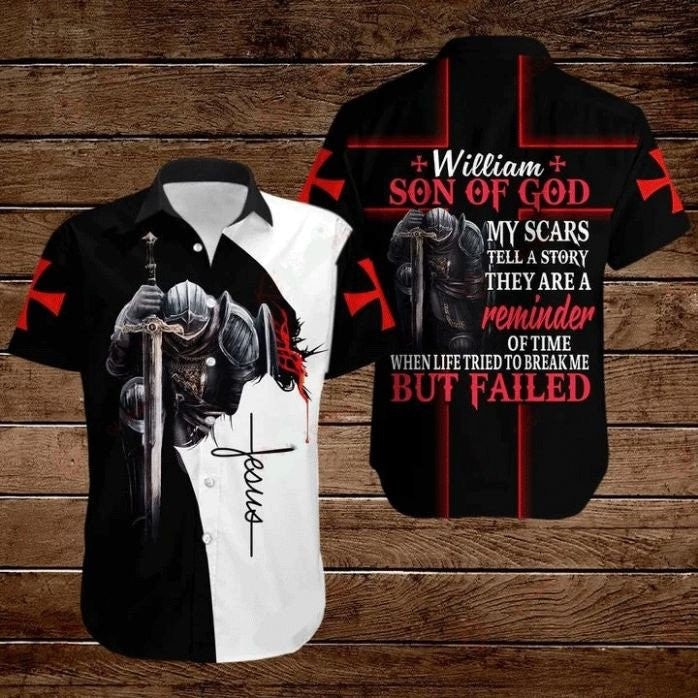 Jesus Bible William Son Of God My Scars Tell A Story They Are A Reminder Of Time Hawaiian Shirt - Christian Hawaiian Shirts For Men & Women