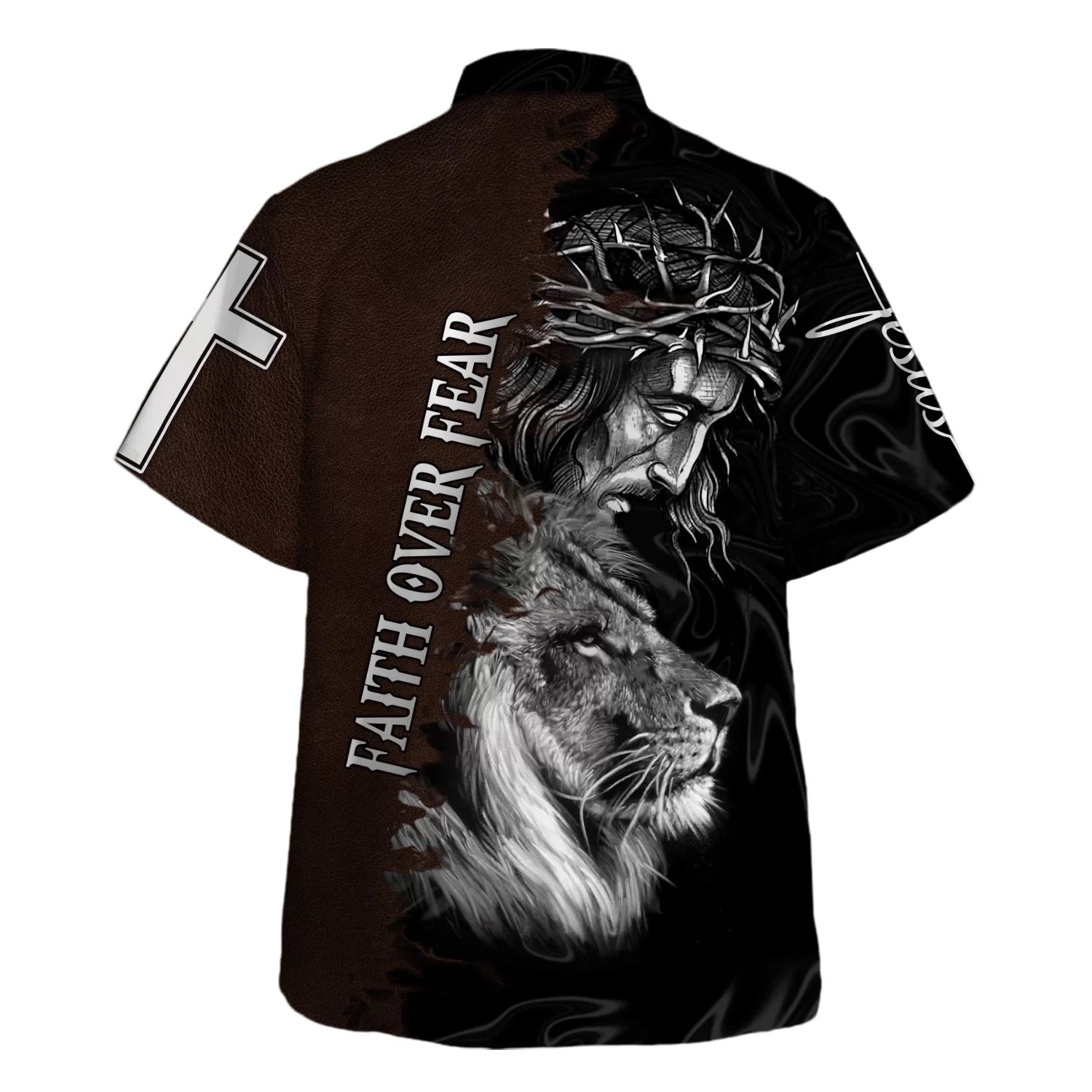 Jesus Faith Over Fear Hawaiian Shirt - Christian Hawaiian Shirt - Religious Hawaiian Shirts