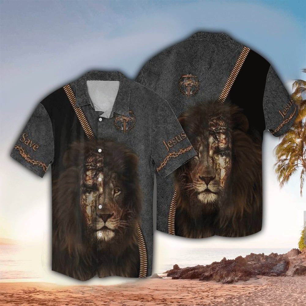 Jesus Way Maker Lion Hawaiian Shirt - Christian Hawaiian Shirts For Men & Women