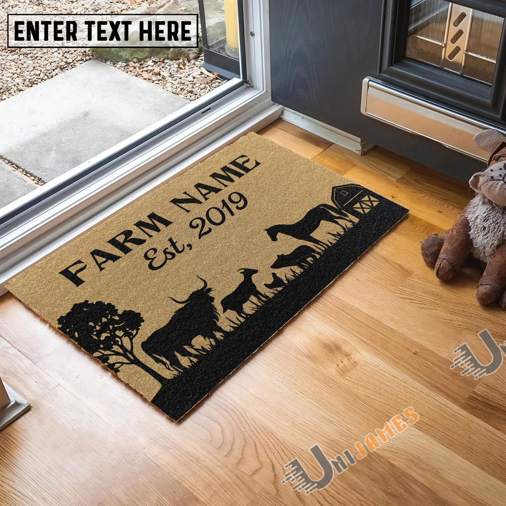 Farm Animal Custom Farm Name Custom Year Coir Doormat