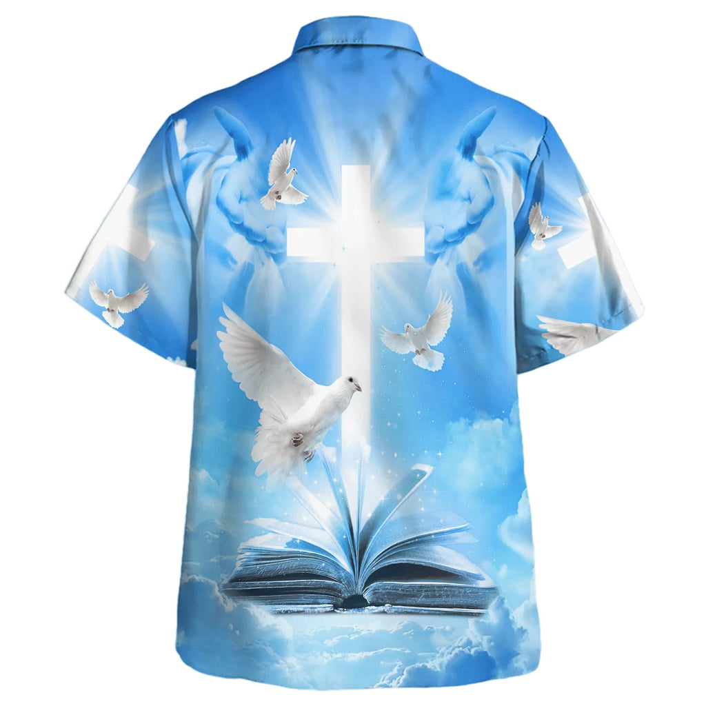 Pigeon Cross And Bible Hawaiian Shirts For Men & Women - Christian Hawaiian Shirt - Hawaiian Summer Shirts