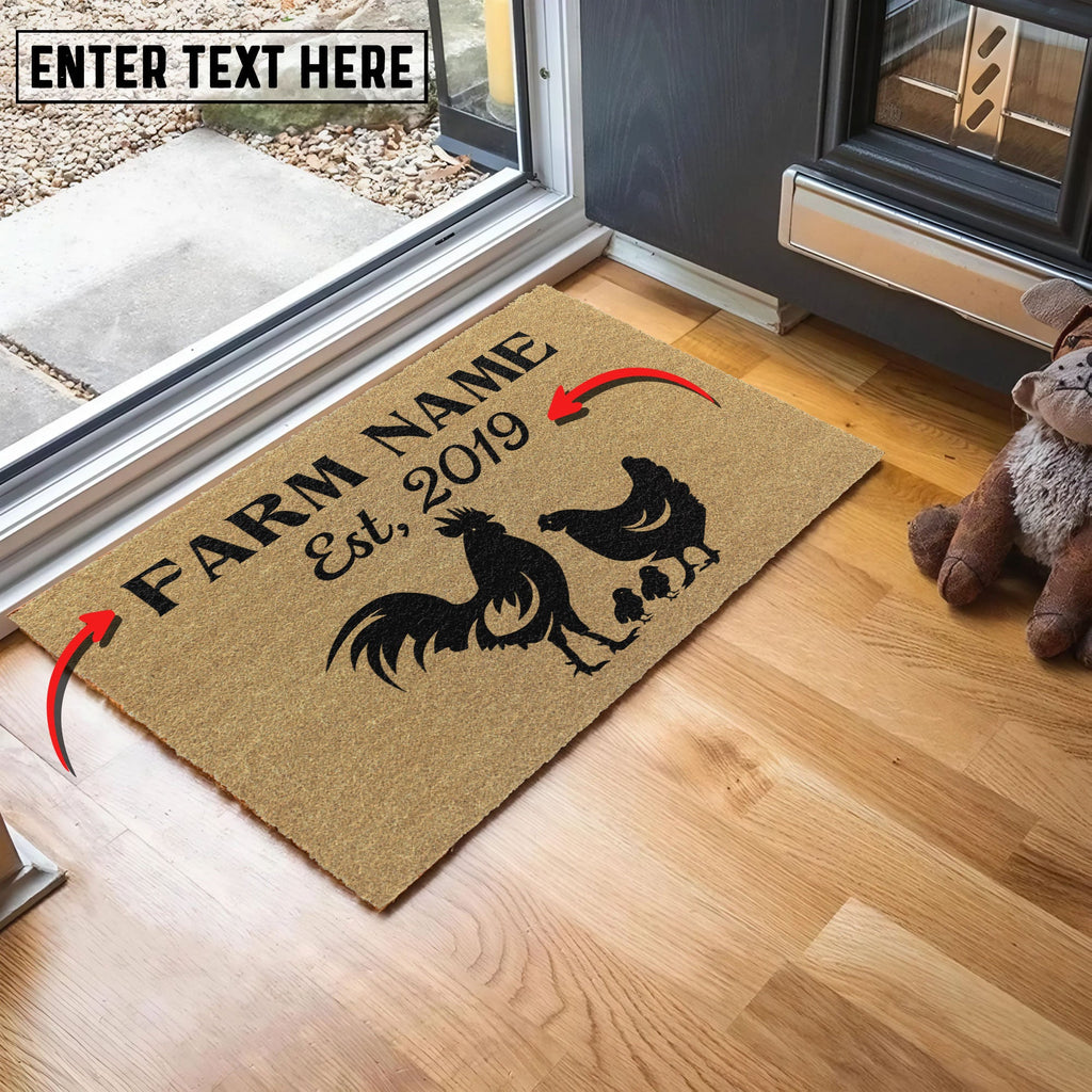 Chicken Custom Farm Name Custom Year Coir Doormat