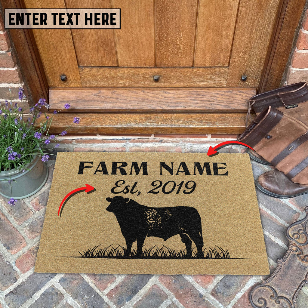 Shorthorn Custom Farm Name Custom Year Coir Doormat