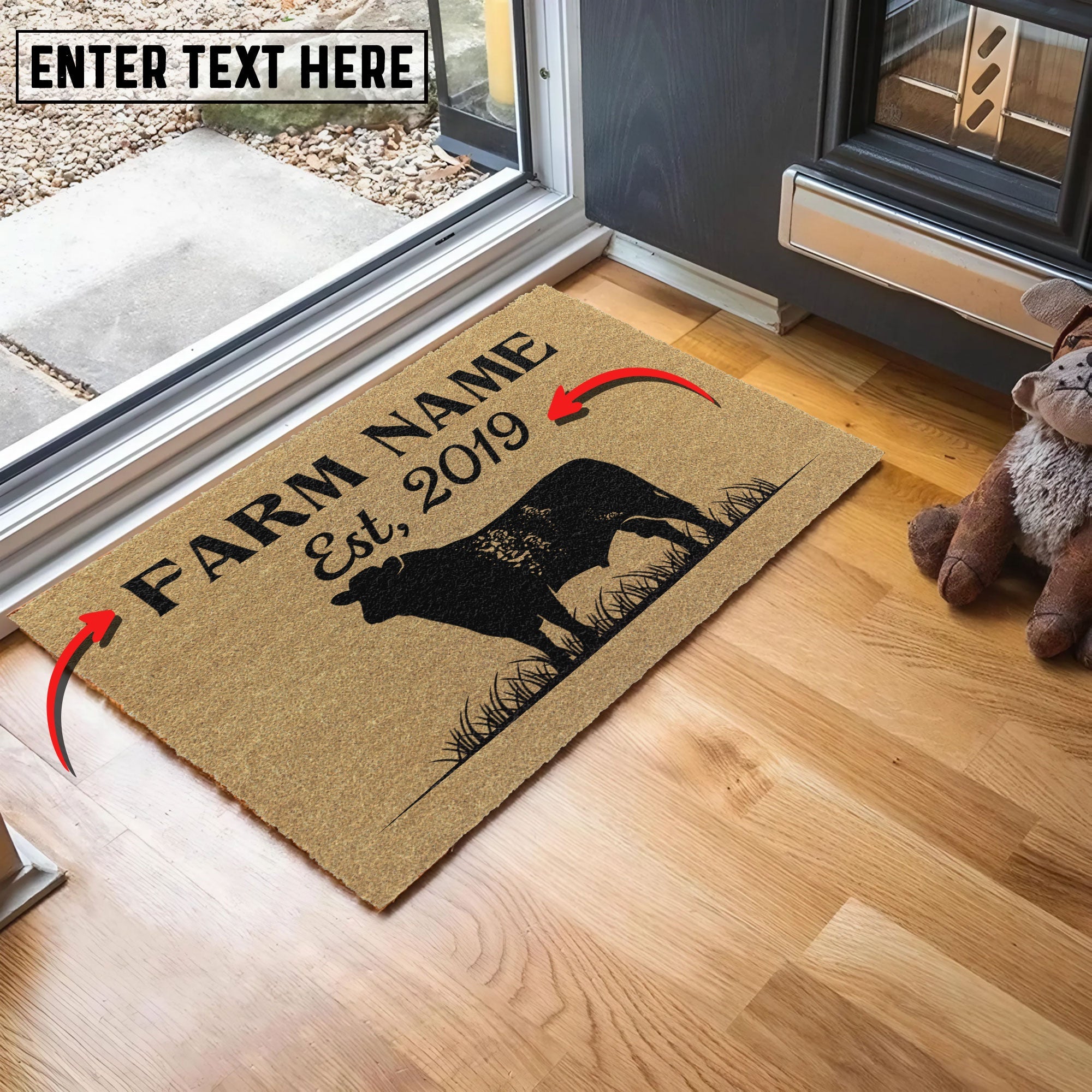 Shorthorn Custom Farm Name Custom Year Coir Doormat