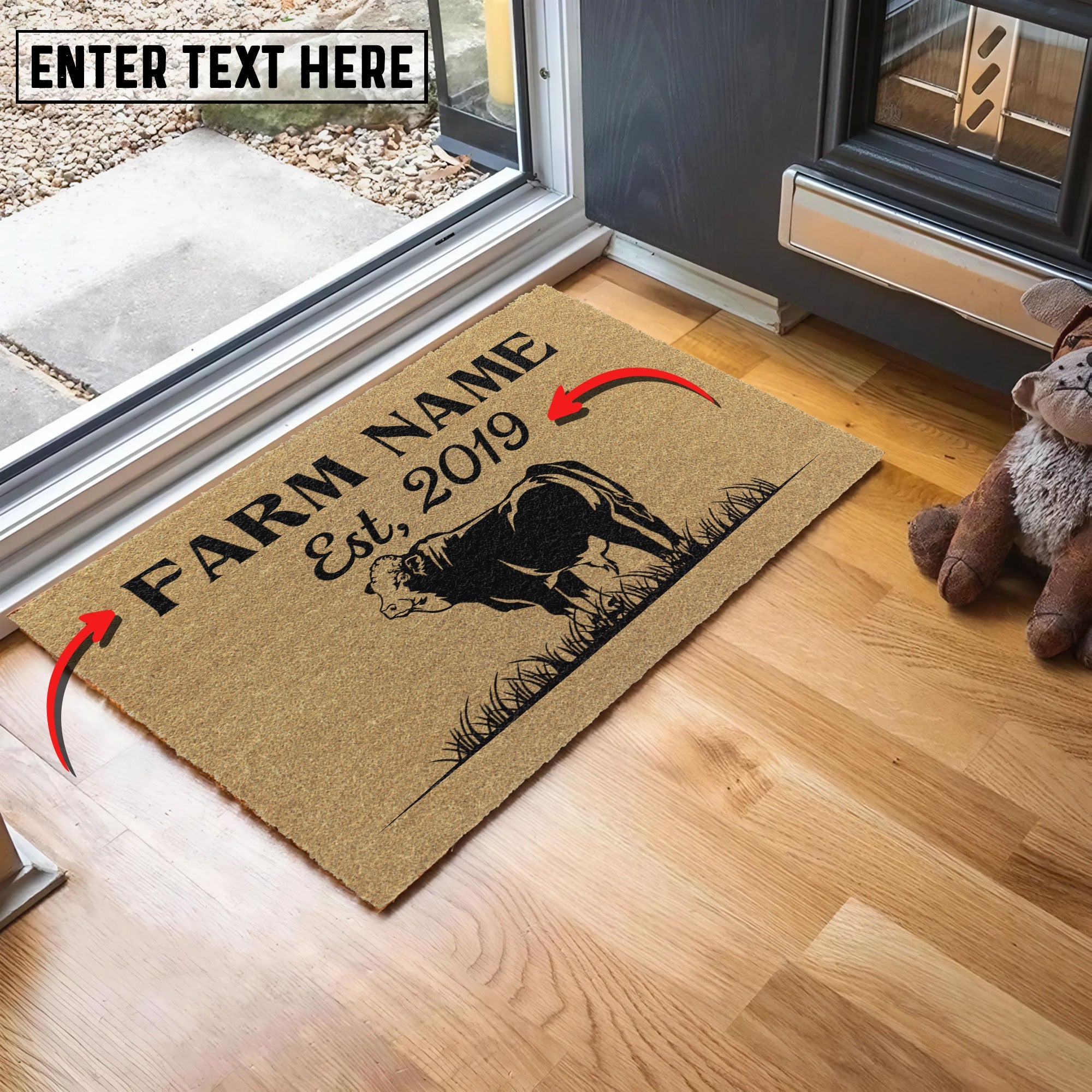 Simmental Custom Farm Name Custom Year Coir Doormat