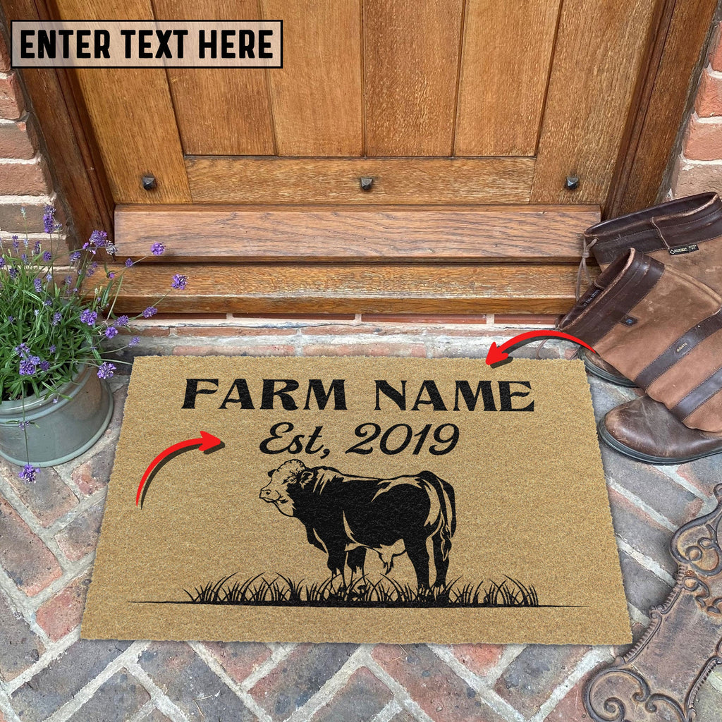 Simmental Custom Farm Name Custom Year Coir Doormat