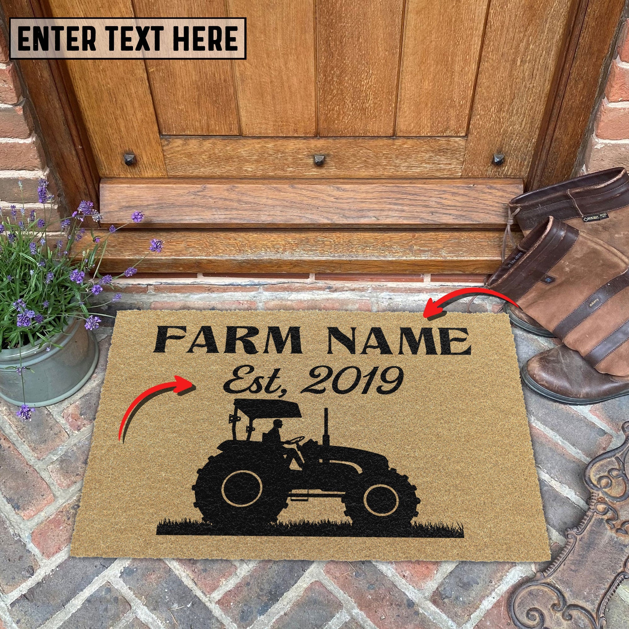 Tractor Custom Farm Name Custom Year Coir Doormat