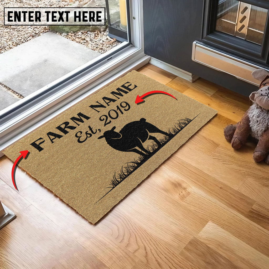 Sheep Custom Farm Name Custom Year Coir Doormat