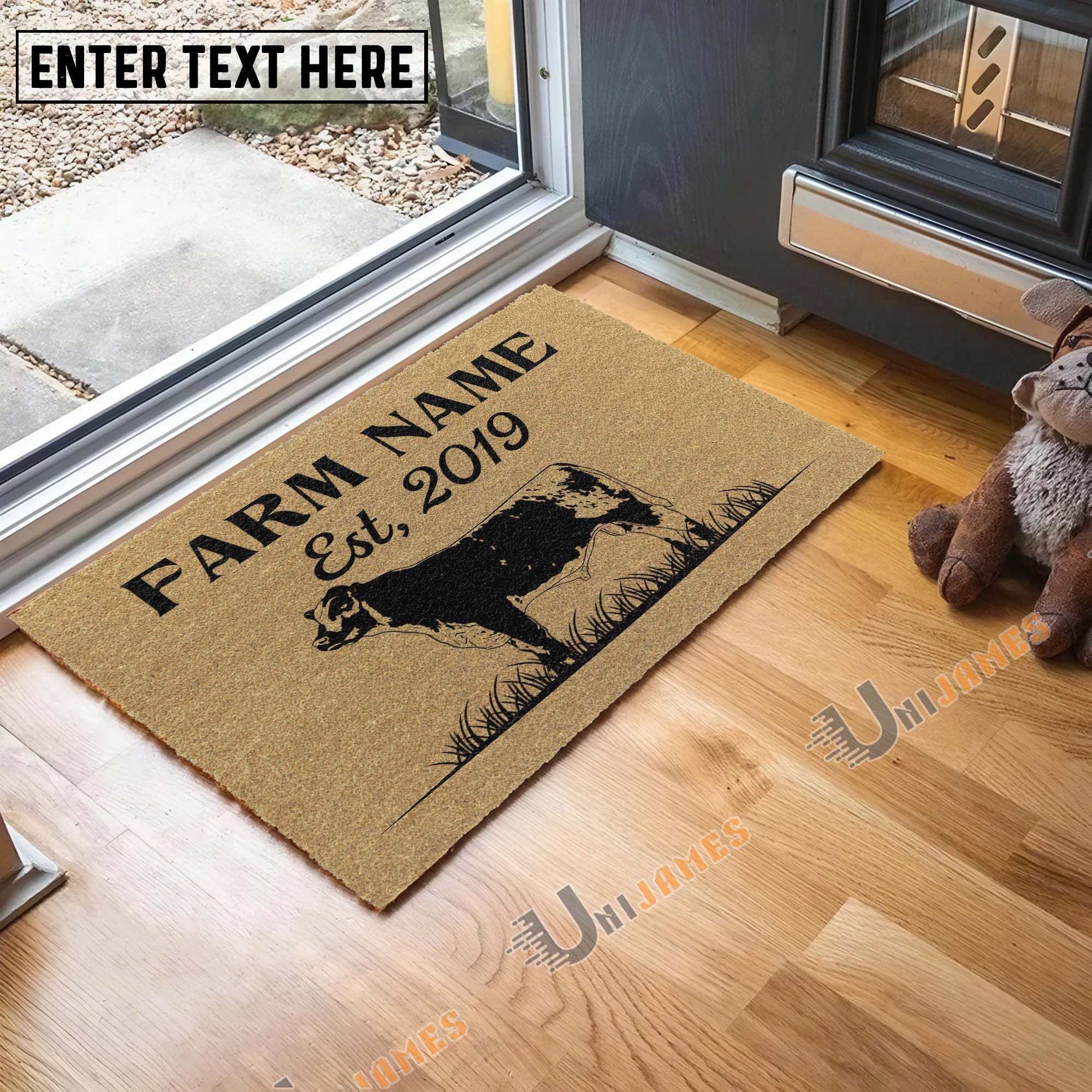 Speckle Park Custom Farm Name Custom Year Coir Doormat