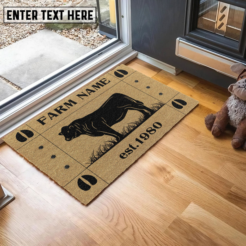Charolais Hoove Custom Farm Name Custom Year Coir Doormat