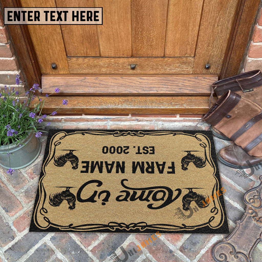 Chicken Funny Come In Go Away Custom Farm Name Custom Year Coir Doormat