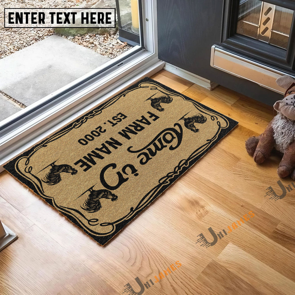 Chicken Funny Come In Go Away Custom Farm Name Custom Year Coir Doormat