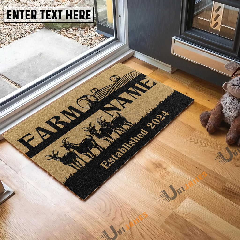 Goat Straw Roll Custom Farm Name Custom Year Coir Doormat