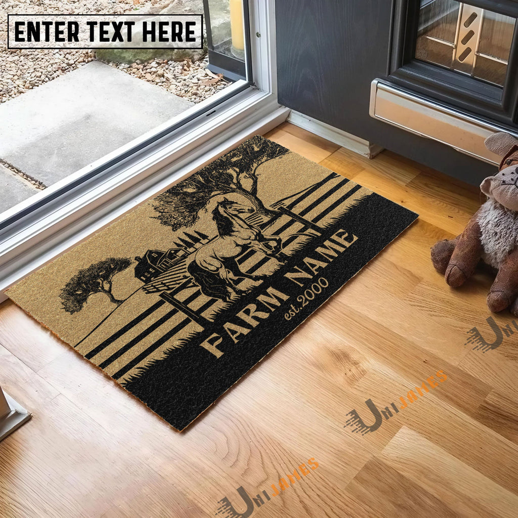 Horse Little Ranch Custom Farm Name Custom Year Coir Doormat