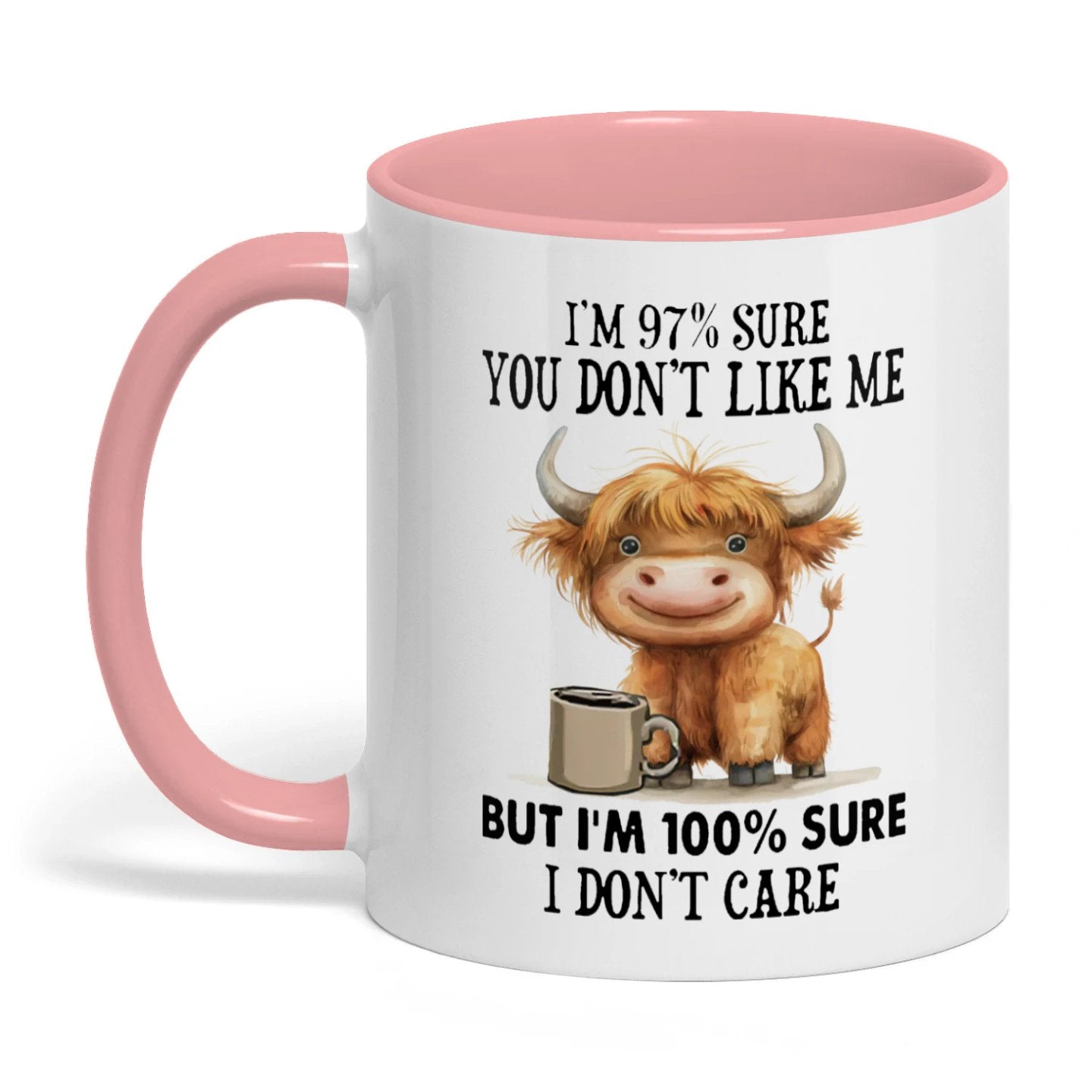 I'm 97% Sure You Don't Like Me Cow Two Tone Mug