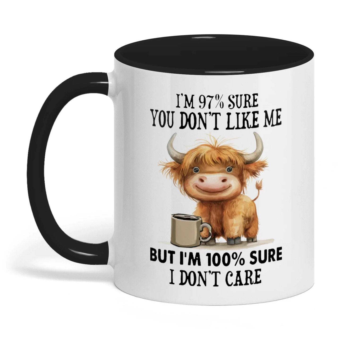 I'm 97% Sure You Don't Like Me Cow Two Tone Mug