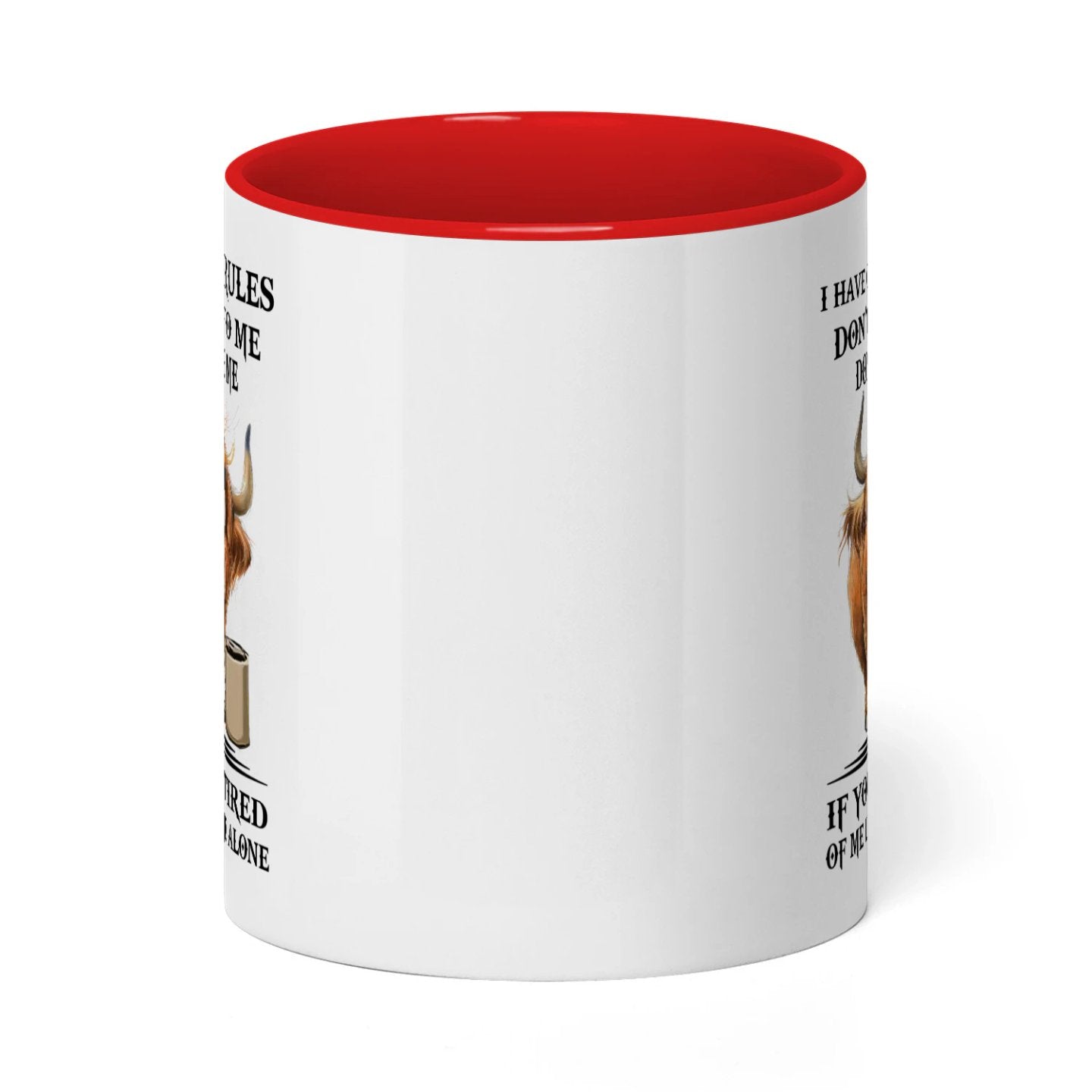 I Have Got 3 Rules Don't Lie To Me Don't Use Me Cow Two Tone Mug