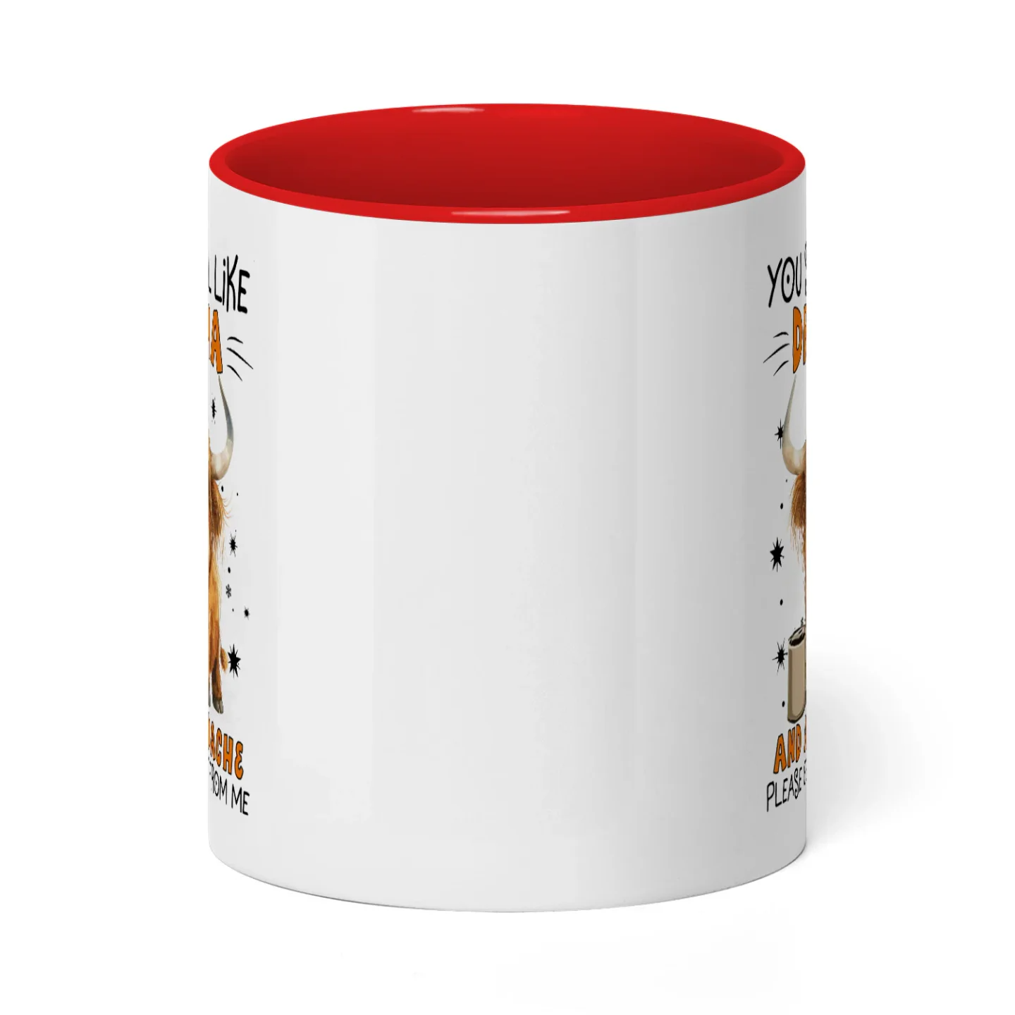 You Smell Like Drama And A Headache Please Cow Two Tone Mug