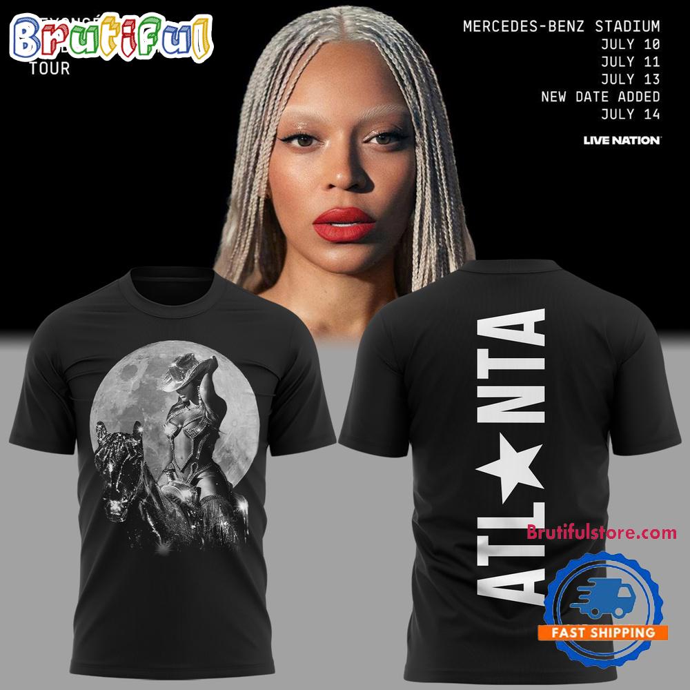 Beyonce Cowboy Carter Tour Atlanta 2025 New Black Shirt