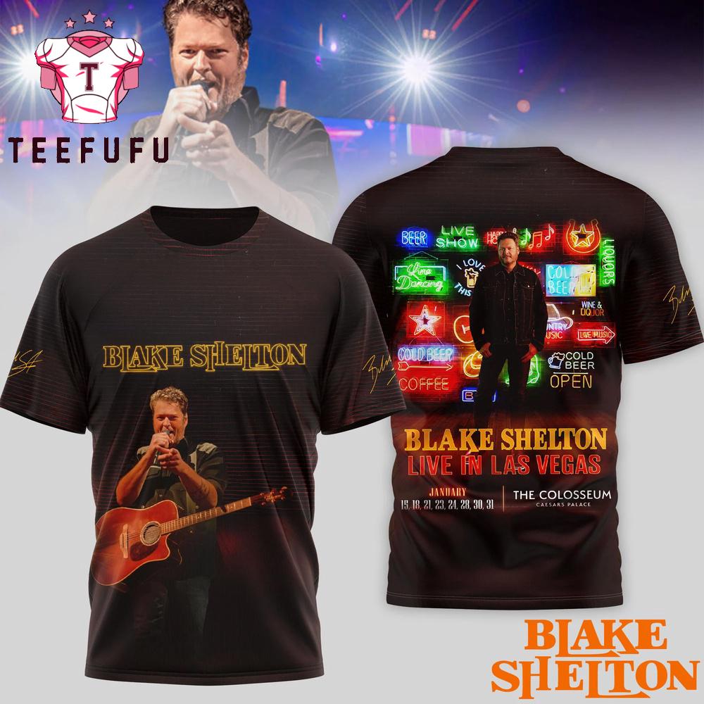 Blake Shelton 2026 Live In Las Vegas 3D Shirt
