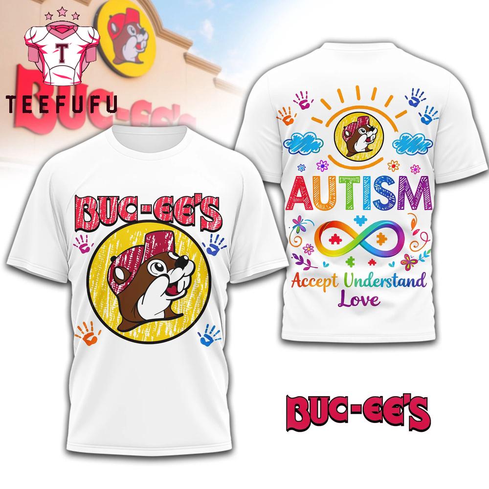 Buc-ee's Autism Accept Understand Love White T Shirt
