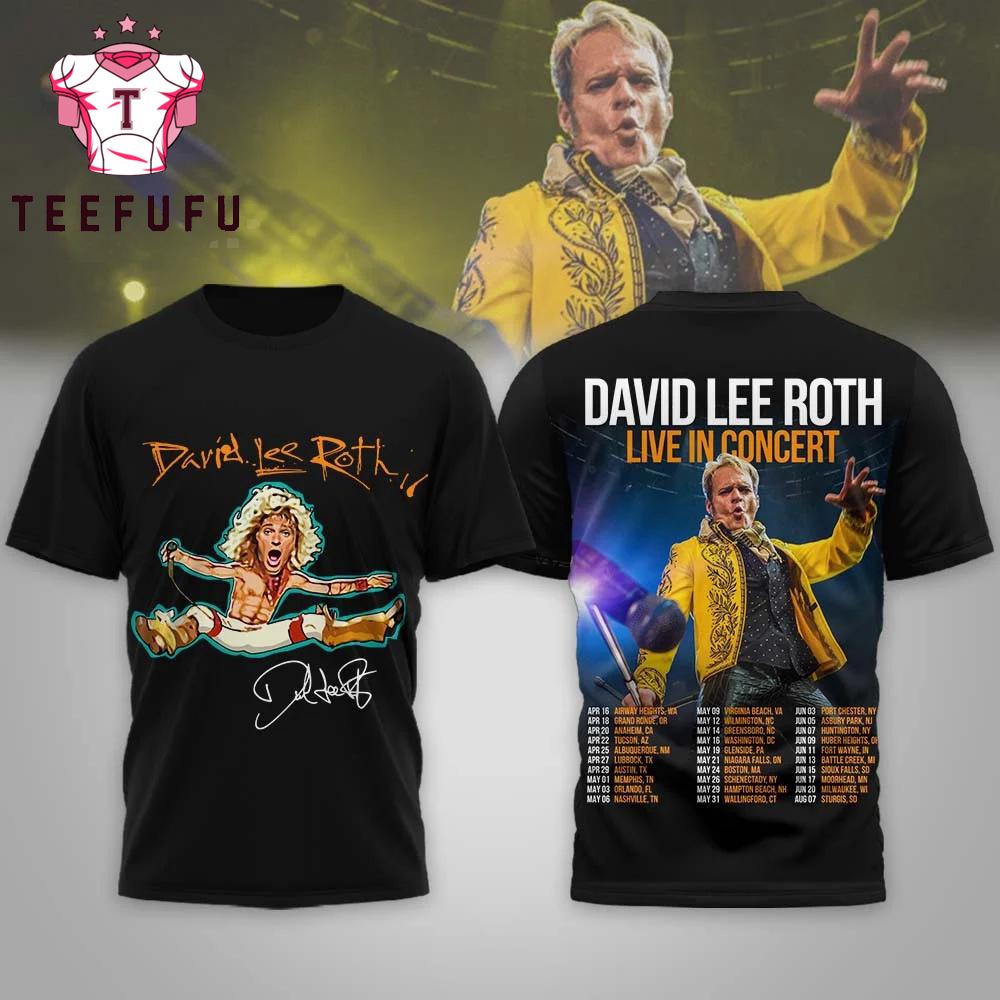 David Lee Roth Live in Concert 2026 Tour 3D Shirt