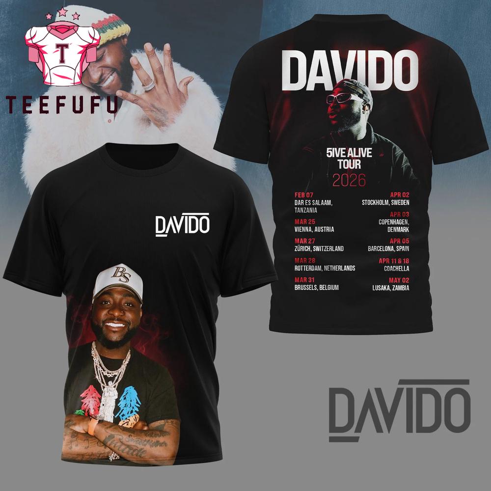 Davido 5ive Alive Tour 2026 T Shirt