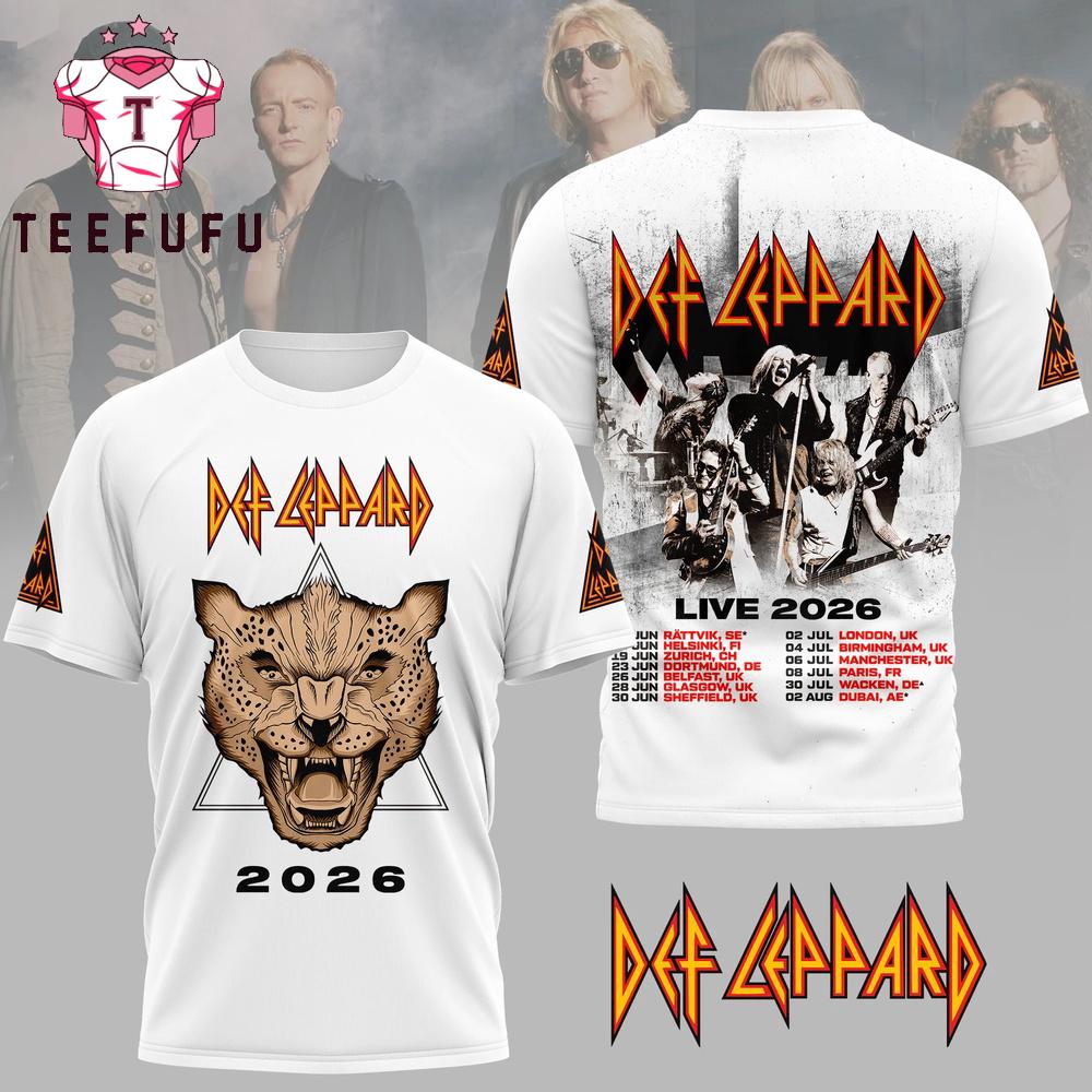 Def Leppard Live 2026 Special New 3D Shirt
