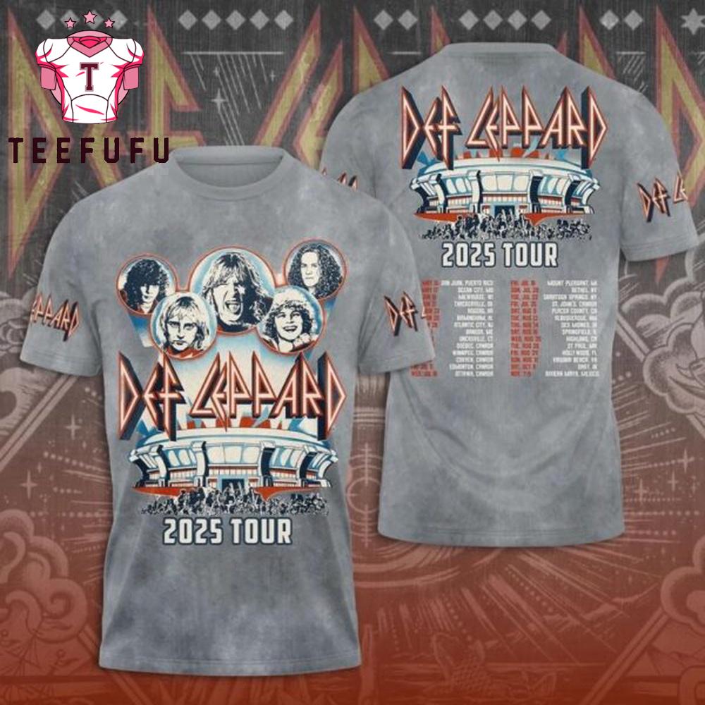 Def Leppard Tour 2025 3D Shirt