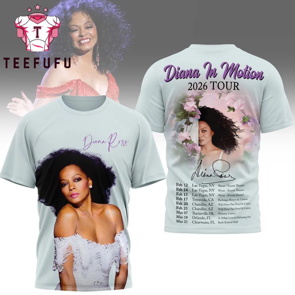 Diana In Motion 2026 Tour Graphic Music 3D Shirt