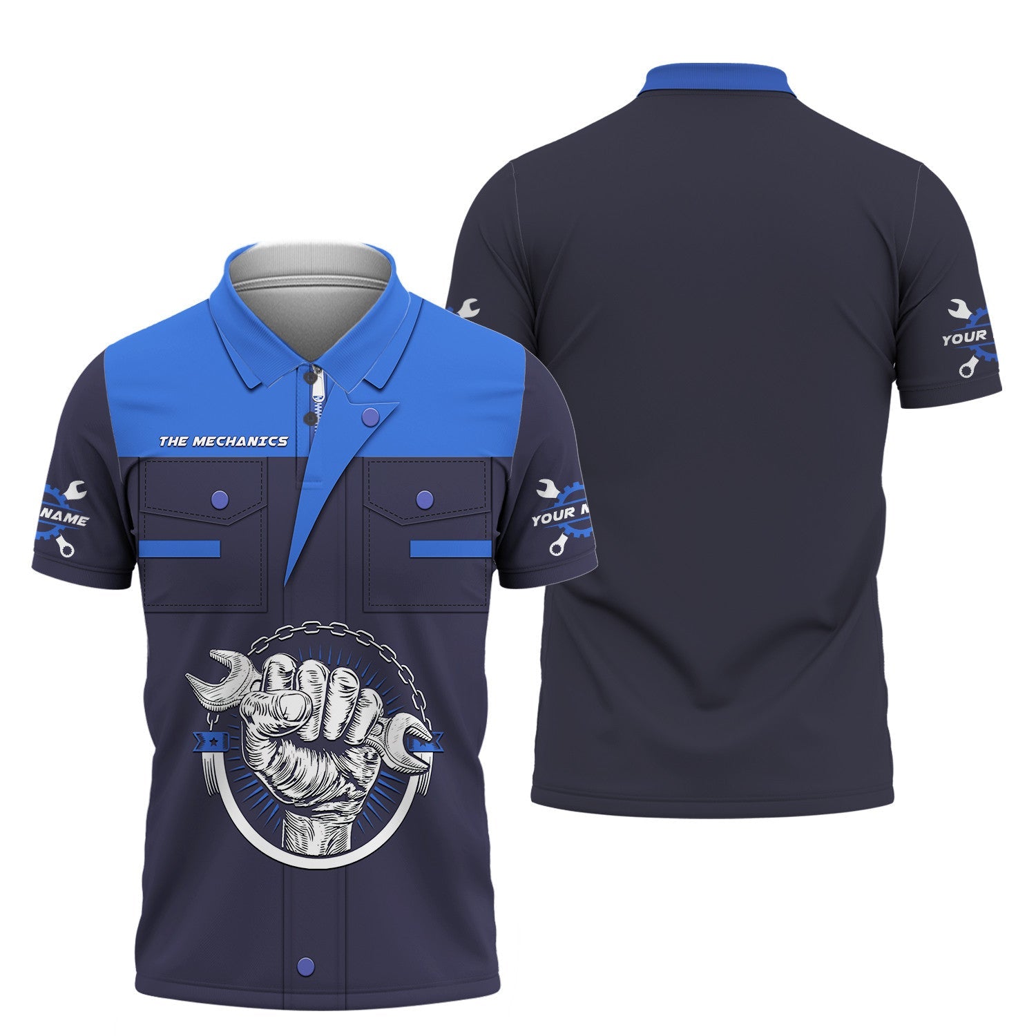 Custom Mechanic Uniform The Mechanics 3D Shirts Blue