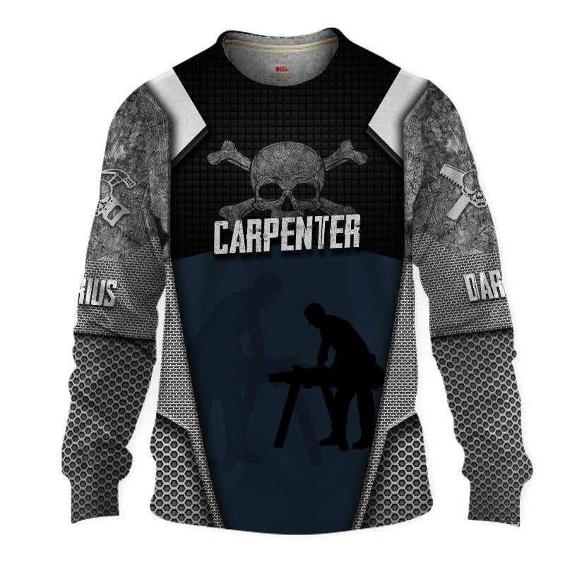 Personalized Name Carpenter Unisex Shirts Metal Skull