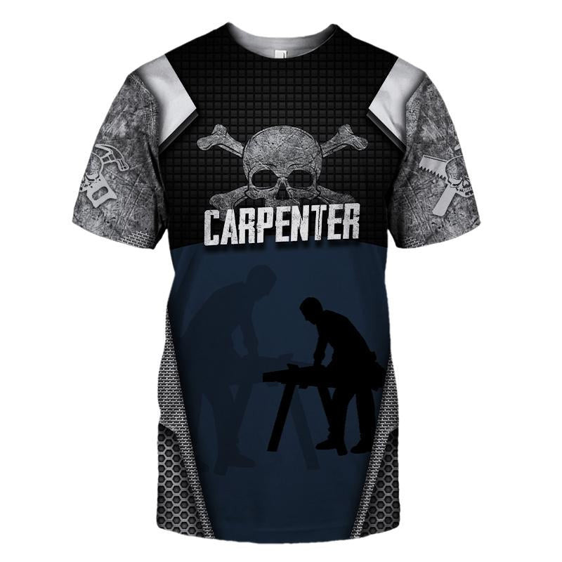 Personalized Name Carpenter Unisex Shirts Metal Skull