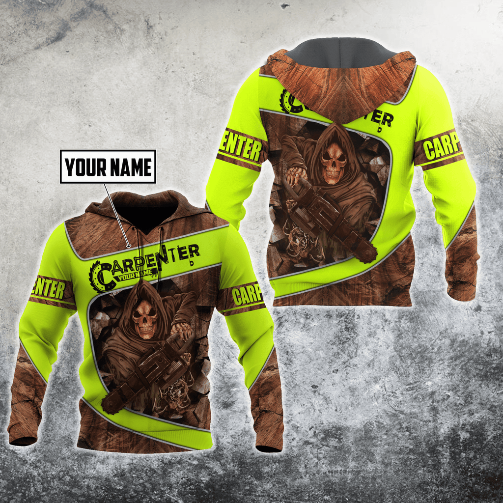 Personalized Name Carpenter Unisex Shirts Wood Pattern