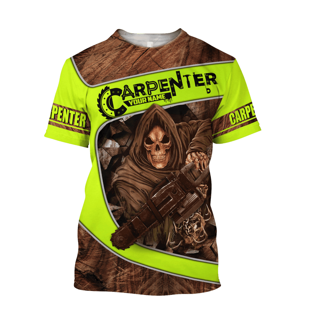 Personalized Name Carpenter Unisex Shirts Wood Pattern