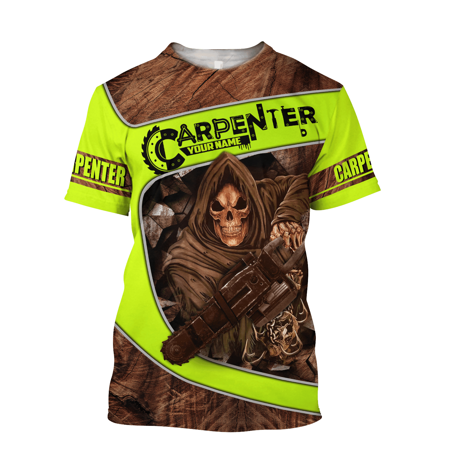 Personalized Name Carpenter Unisex Shirts Wood Pattern
