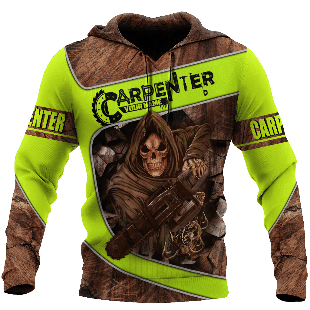 Personalized Name Carpenter Unisex Shirts Wood Pattern