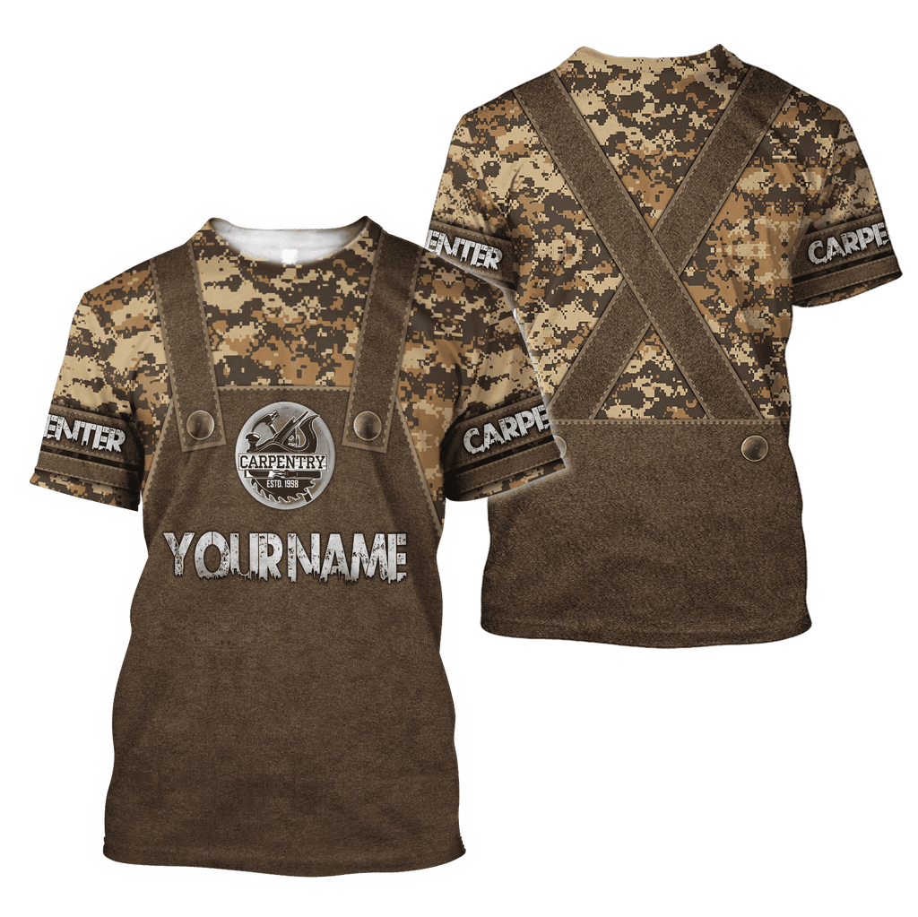 Personalized Name Carpenter Unisex Shirts Camo