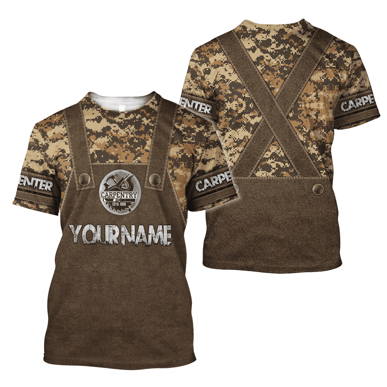 Personalized Name Carpenter Unisex Shirts Camo