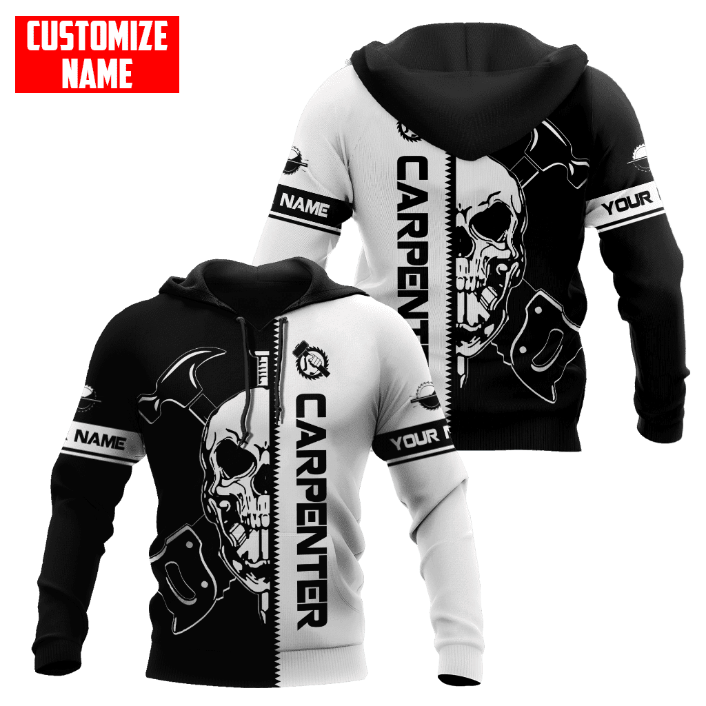 Customized Name Carpenter Skull Unisex Shirts