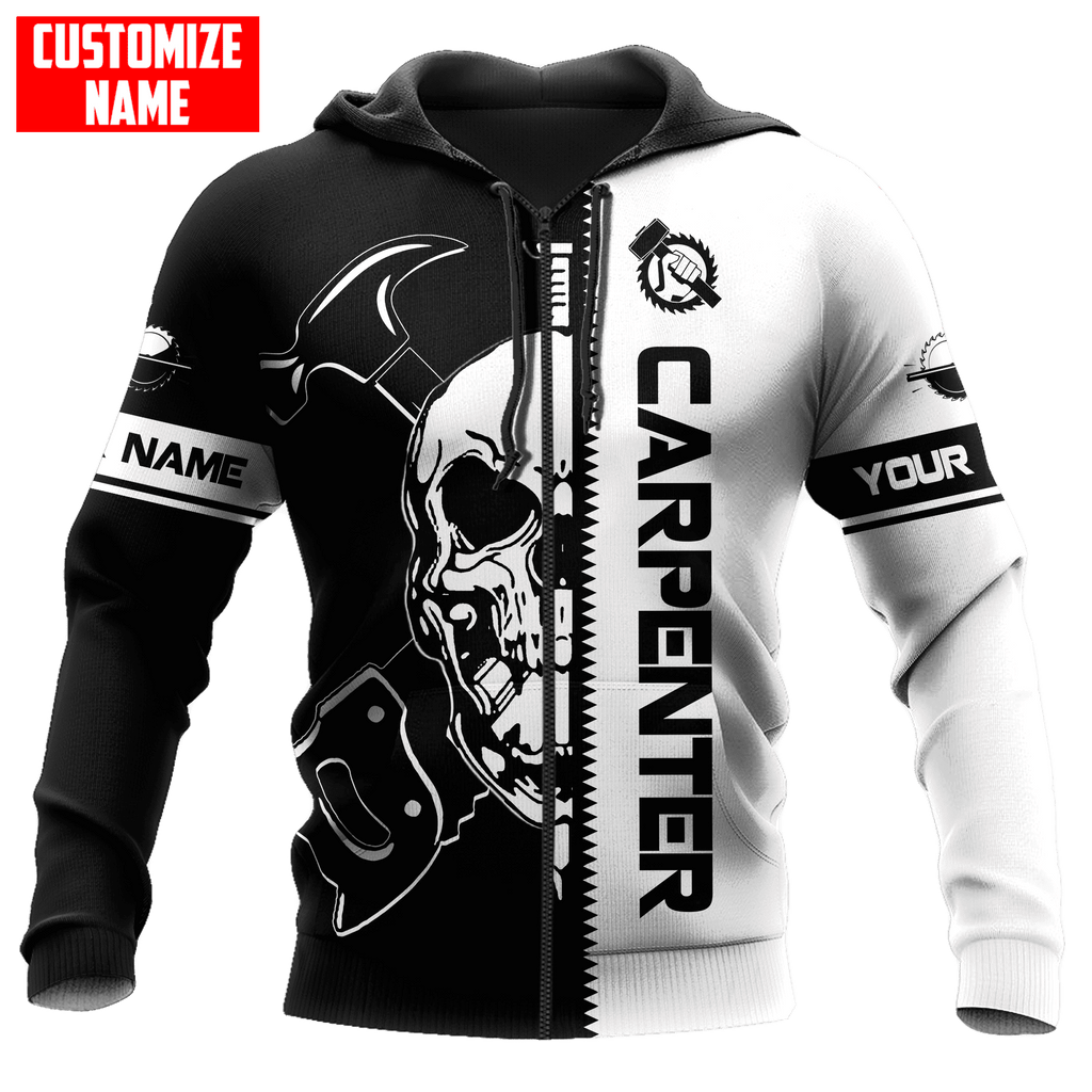 Customized Name Carpenter Skull Unisex Shirts