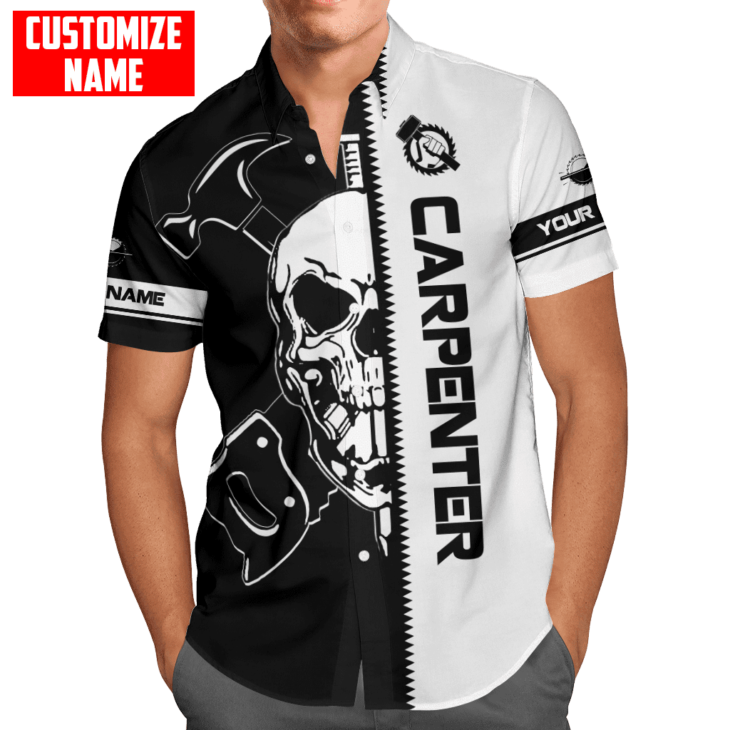 Customized Name Carpenter Skull Unisex Shirts