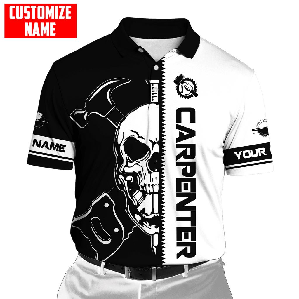 Customized Name Carpenter Skull Unisex Shirts